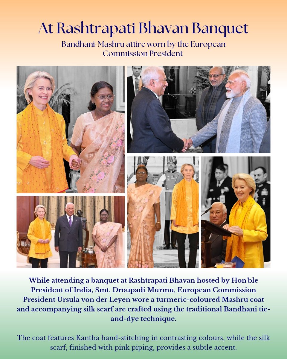 dchandlooms01's tweet image. A recap of the prominent presence of handloom traditions  during the Republic Day celebrations and associated ceremonies, as leaders adorned attire crafted by Indian weavers.  

#texmin #swadeshi #republicday #handlooms #textiles #handloomwear