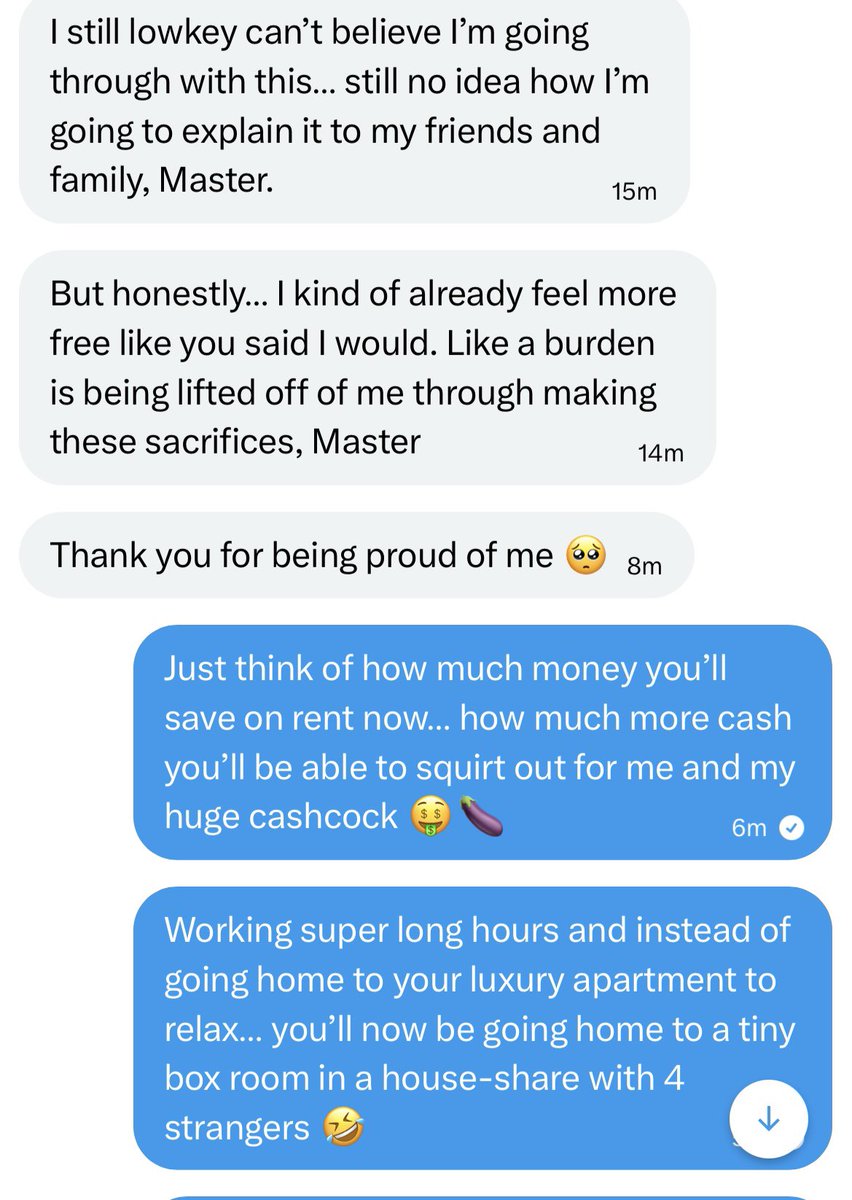 Str8IrishAlpha's tweet photo. One of my loyal slaves who works in London as a very successful lawyer is selling his belongings and moving out of his luxury three bedroom apartment and moving into a tiny room in a house-share with four strangers just so he can save more money to hand over to his Master! 🤑🔥😈 https://t.co/qP7EXmVCpG