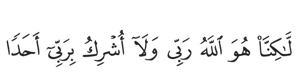 « Quant à moi, c'est Allah qui est mon Seigneur et je n'associe personne à mon Seigneur »

   - [Al-Kahf: 38]