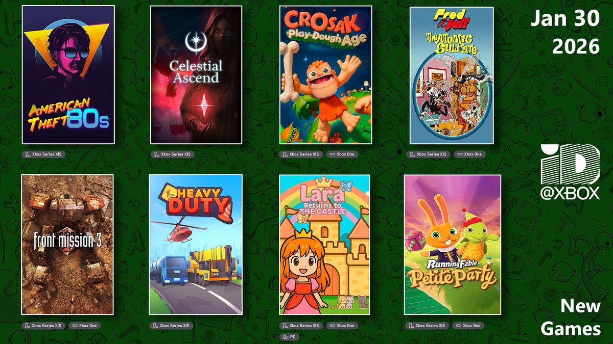 It's time to close out the week with 8 more indies launching on Xbox today! 💚 Plan out your weekend gaming by taking a look through today's catalog! 🎮

Links to each game below. ⬇️