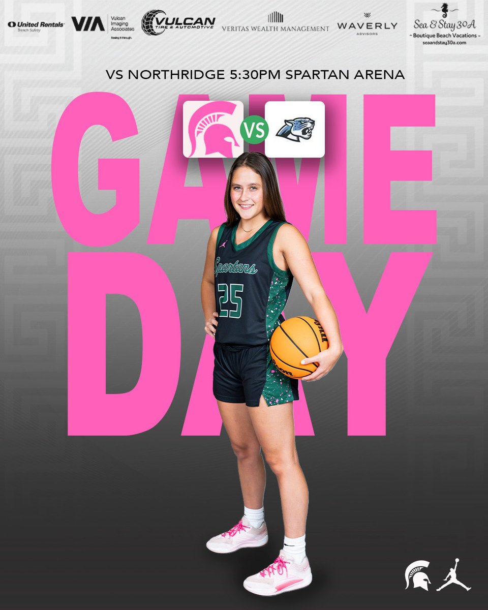 MBHSgirlshoops's tweet photo. 🚨 GAME DAY🚨

Spartans take on Northridge for Youth Night @ 5:30 pm in Spartan Arena!

Thank you to our Title Sponsors: Vulcan Tire &amp; Auto, Sea &amp; Stay 30A, and Vulcan Imaging

Thank you to our Spartan Sponsors: Waverly Advisors, United Rentals, and Veritas Wealth Management! https://t.co/vNhyIxQtCu