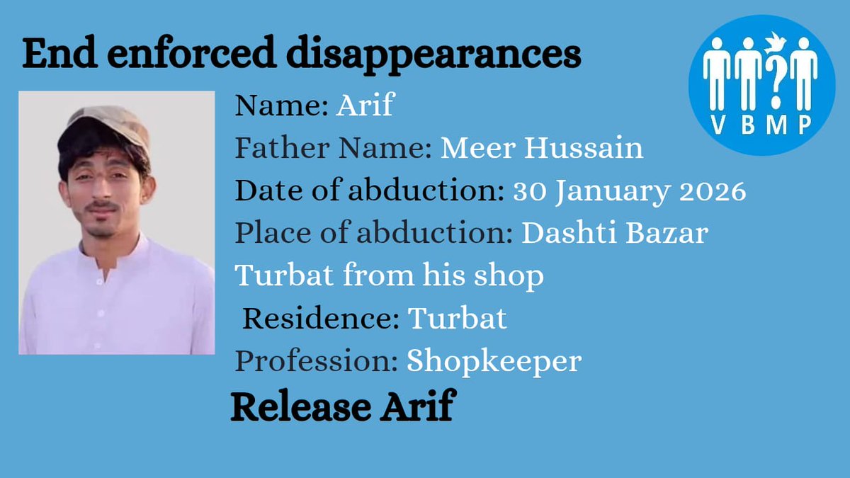 VBMP5's tweet photo. End Enforced Disappearances
#EndEnforcedDisappearances https://t.co/gQanCqN4KM