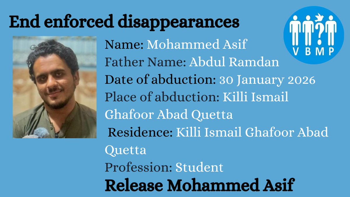 VBMP5's tweet photo. End Enforced Disappearances
#EndEnforcedDisappearances https://t.co/gQanCqN4KM