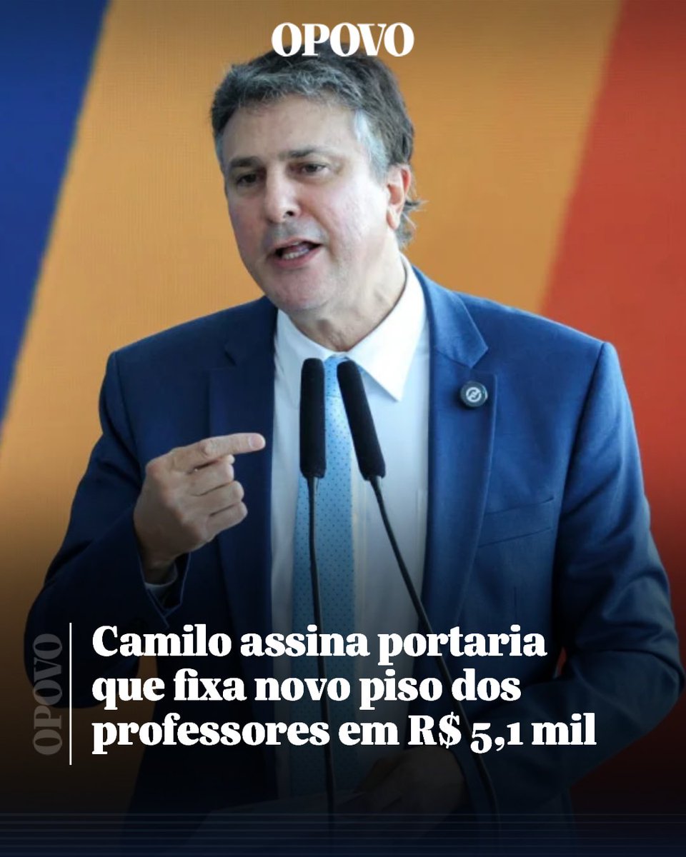 opovo's tweet photo. Camilo assina portaria que fixa novo piso dos professores em R$ 5,1 mil

⏩Medida Provisória, assinada pelo presidente Lula, possibilitou mudança no cálculo do piso salarial para adequá-lo ao novo modelo do Fundeb

Leia mais em: https://t.co/iiS6KqZZgg https://t.co/ZXmXfpQSsi