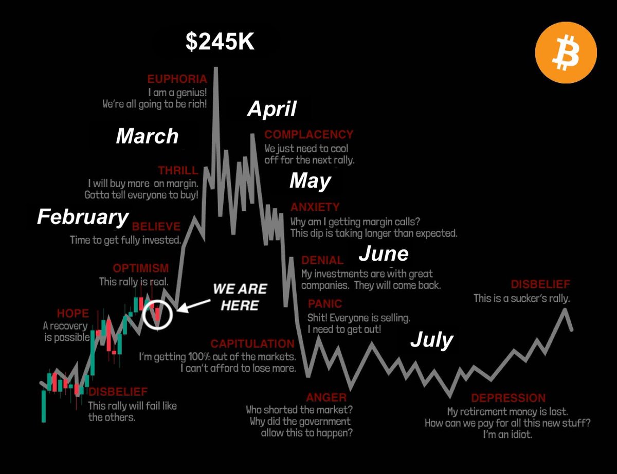 Bull Run 2026 Pattern:

February: Accumulation
March: Bitcoin Rally
April: Altseason
May: Bull Trap
June: Liquidations
July: Bear Market 

Bookmark this and check back in 6 months 🔖