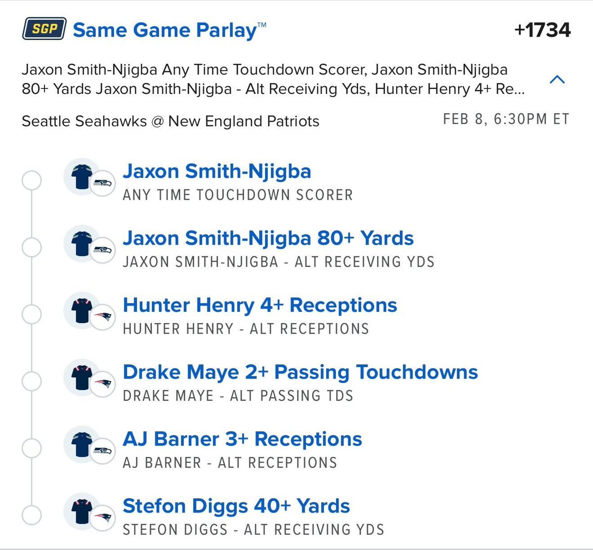 🏈 The Super Bowl LX Parlay

A collab with <a href="/Pickwith456/">456</a> for the most important game of the year 🌟

Tail link - bit.ly/SuperBowl1-30