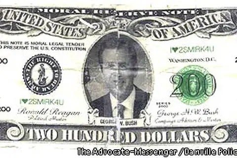 A Dairy Queen clerk in Danville, Kentucky hands over $187.88 change to a customer who paid with this $200 bill - which speaks volumes about the quality of a secondary school education in Danville, Kentucky. 

The bill is not even considered a counterfeit, since it is so clearly