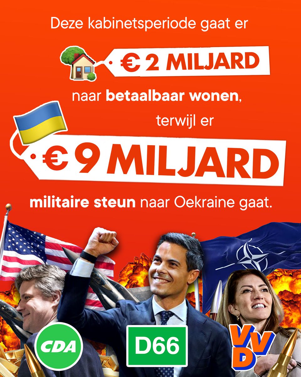 LeftLaser's tweet photo. Waarom geeft dit kabinet meer geld uit aan militaire steun aan Oekraïne dan aan betaalbare huisvesting in Nederland? https://t.co/fCXtvvOdb2
