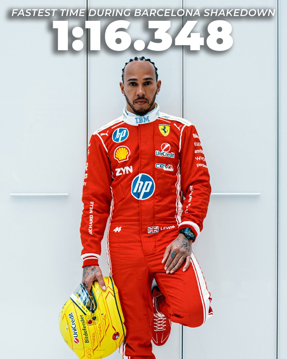 autosport's tweet photo. Lewis Hamilton set the fastest unofficial time of the Barcelona shakedown ⏱️ https://t.co/2EYG2cuGOH
