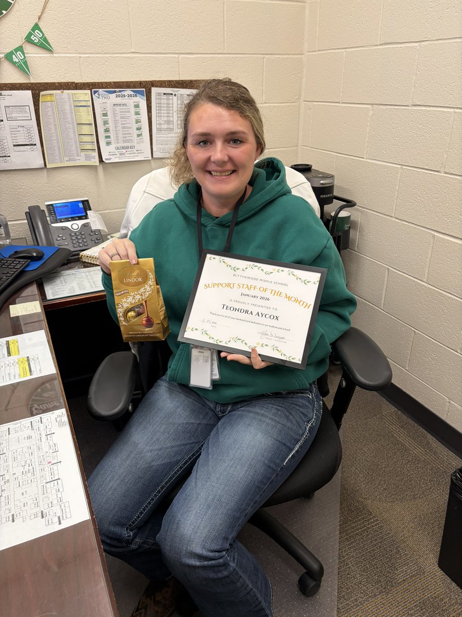 Congrats to Student Council’s December Teacher and Support Staff of the month for January, Mr. Carlos Milan (7th grade Science) and Mrs. Teondra Aycox (Attendance Secretary) 🎉 Thank you both for all you do for our students each &amp; every day! <a href="/BMSatRSD2/">Blythewood Middle</a> <a href="/RichlandTwo/">Richland School District Two</a>