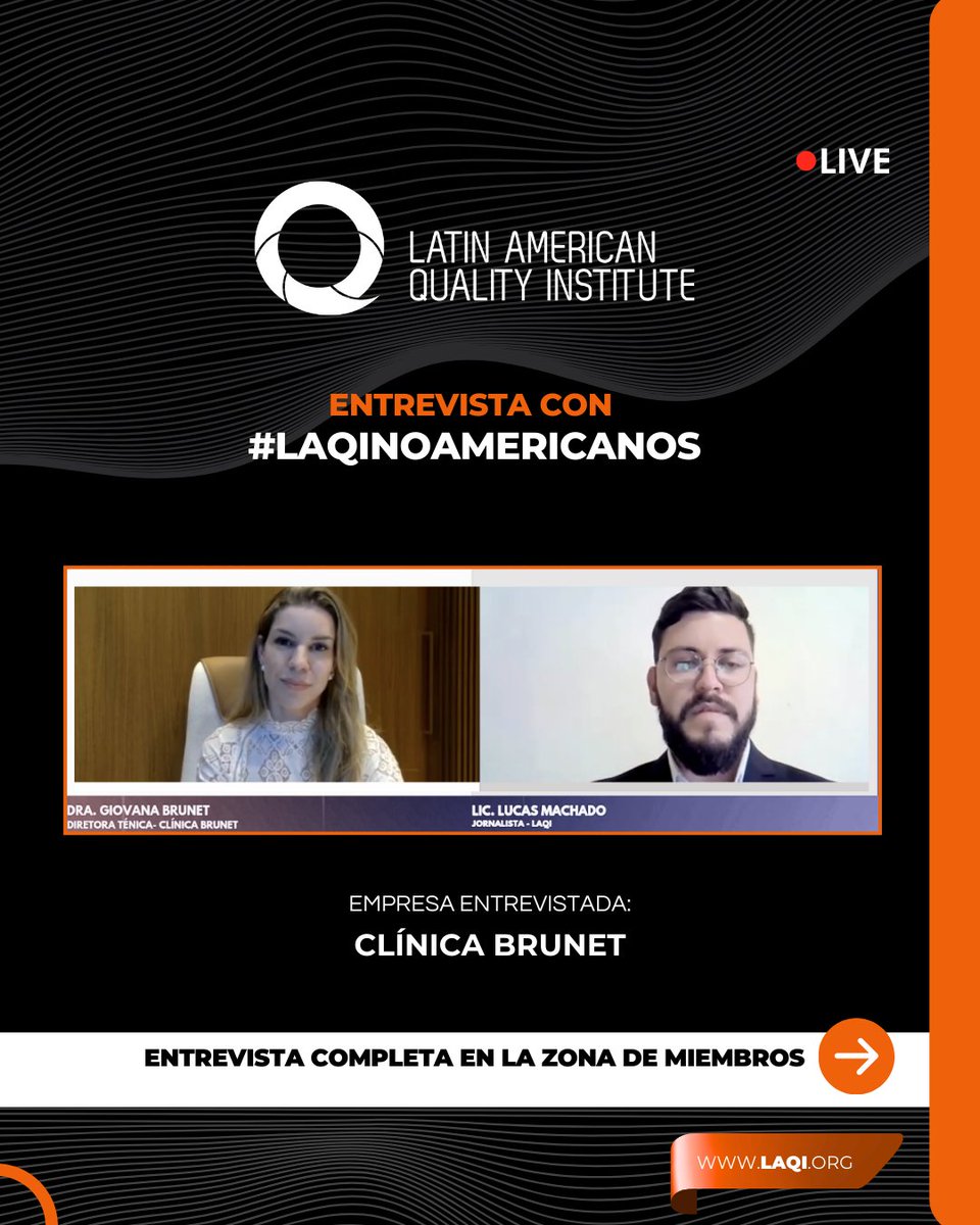 💬 Nesta entrevista, a diretora técnica da Clínica Brunet, Dra. Giovana Brunet, comenta como a instituição lida com a tecnologia e o compromisso com a qualidade total. ✨ ¡Entrevista completa en la Zona de Miembros LAQI! #GetLAQI