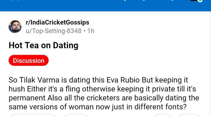 Fresh tea got Spelled on Tilak Verma
Both are following each other on Instagram