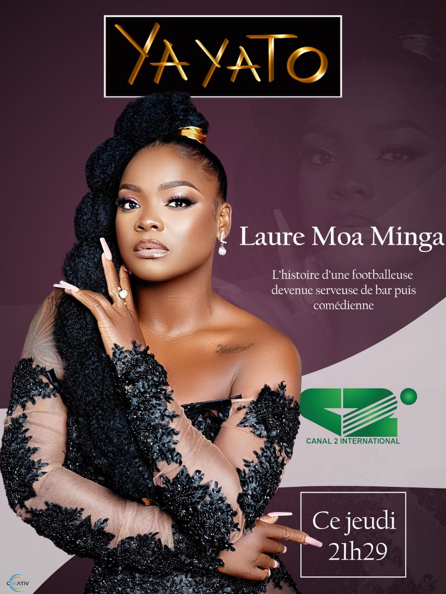 CreativeCom237's tweet photo. 🛑 LAURE MOA MINGA l'histoire d'une ancienne footballeuse devenue serveuse de bar puis comédienne, star du web 🎤

🛑 YAYATO émission exceptionnelle ce jeudi 21h29 CANAL2 ✌🏿

🛑 Avant-goût ici https://t.co/CJYWd0UMGr 👀

● Une production CREATIV ✨

● On s'voit à la télé 📺 https://t.co/vZHjzuKKN7