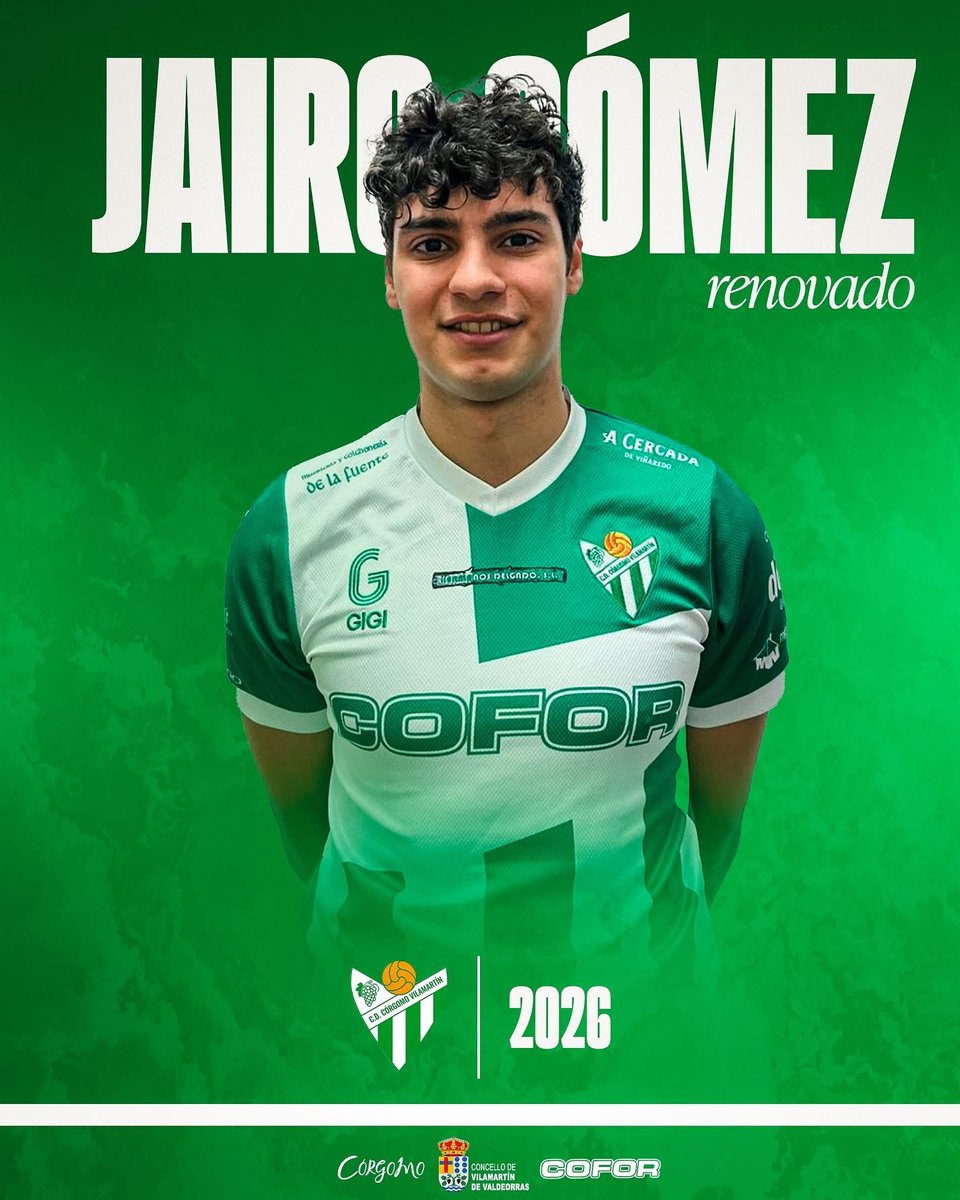 𝑱𝒂𝒊𝒓𝒐 𝒓𝒆𝒏𝒐𝒗𝒂𝒅𝒐 🤝

Jairo Gómez (O Barco, 2003) renueva con el Córgomo.

El primer fichaje de nuestro proyecto continuará en el club tras haber superado dos roturas de ligamento cruzado anterior.

Esta es tu casa, a por todas 💚

#OPoboRuxe