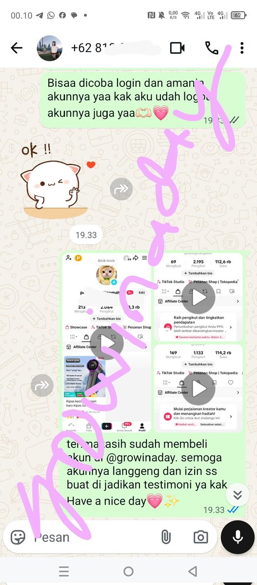 Airaa- jual akun tiktok 700++ testi tweet media