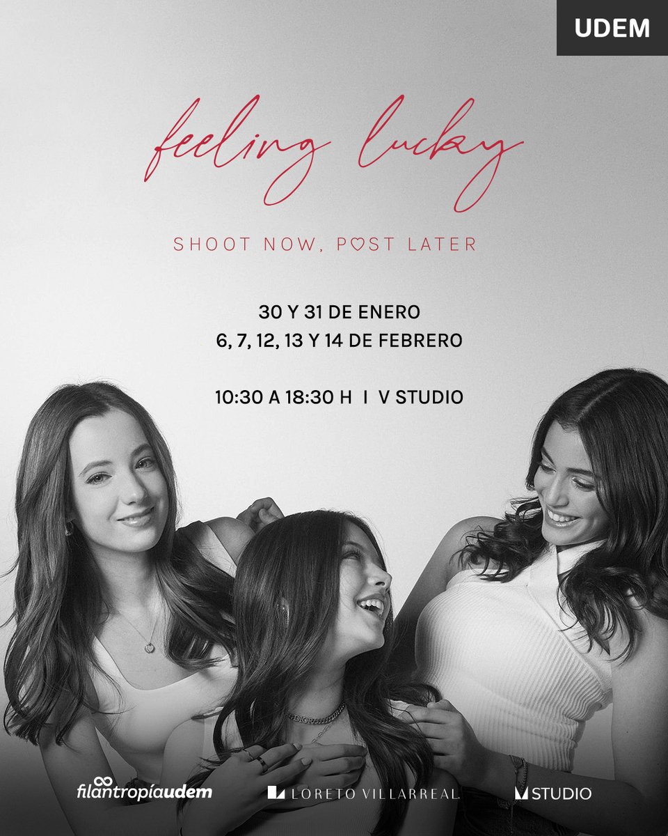 📸 Feeling Lucky

Sesión fotográfica con causa en el estudio de nuestra ExaUDEM Loreto Villarreal.

Apoya al Programa de Inclusión Social y Educativa (PISYE). 💛

📅 Enero y febrero
👉 Registro: calendly.com/vsmx/ff?month=…