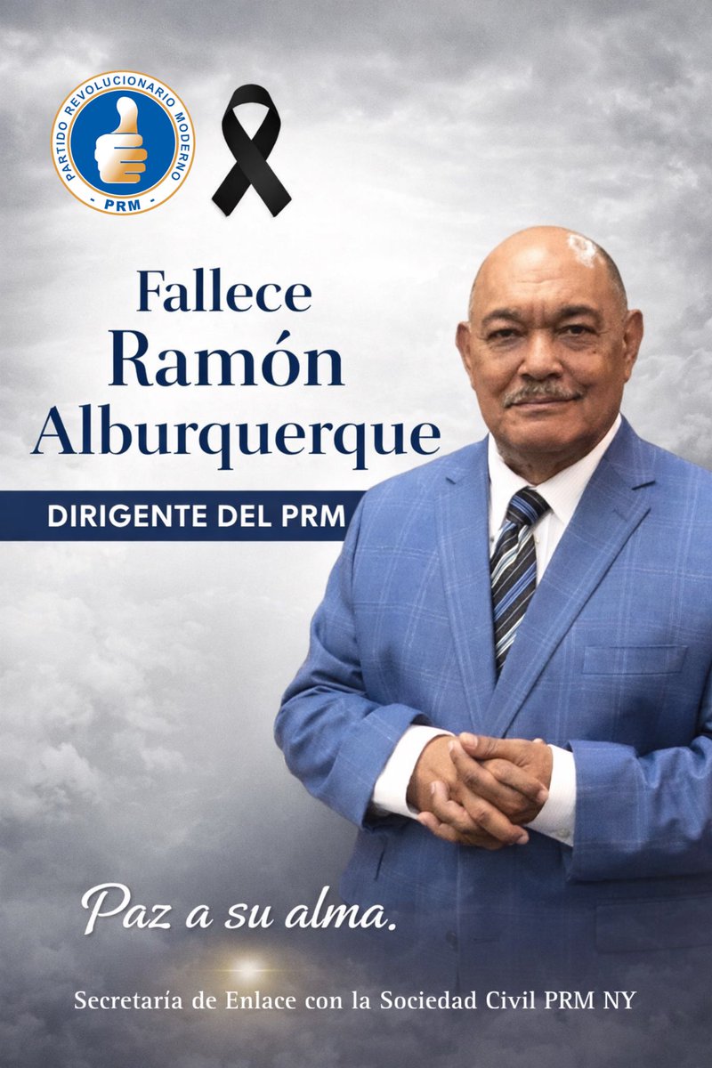 AlmonteVega's tweet photo. Hoy la patria inclina la cabeza. Se despide Ramón Alburquerque, ilustre dominicano, voz firme de la democracia y conciencia crítica de su tiempo. Queda su ejemplo, queda su palabra. La historia lo guarda. Paz a su alma. 🇩🇴🕊️#ramonAlburquerque #EPD https://t.co/Jp5HXrmvZo