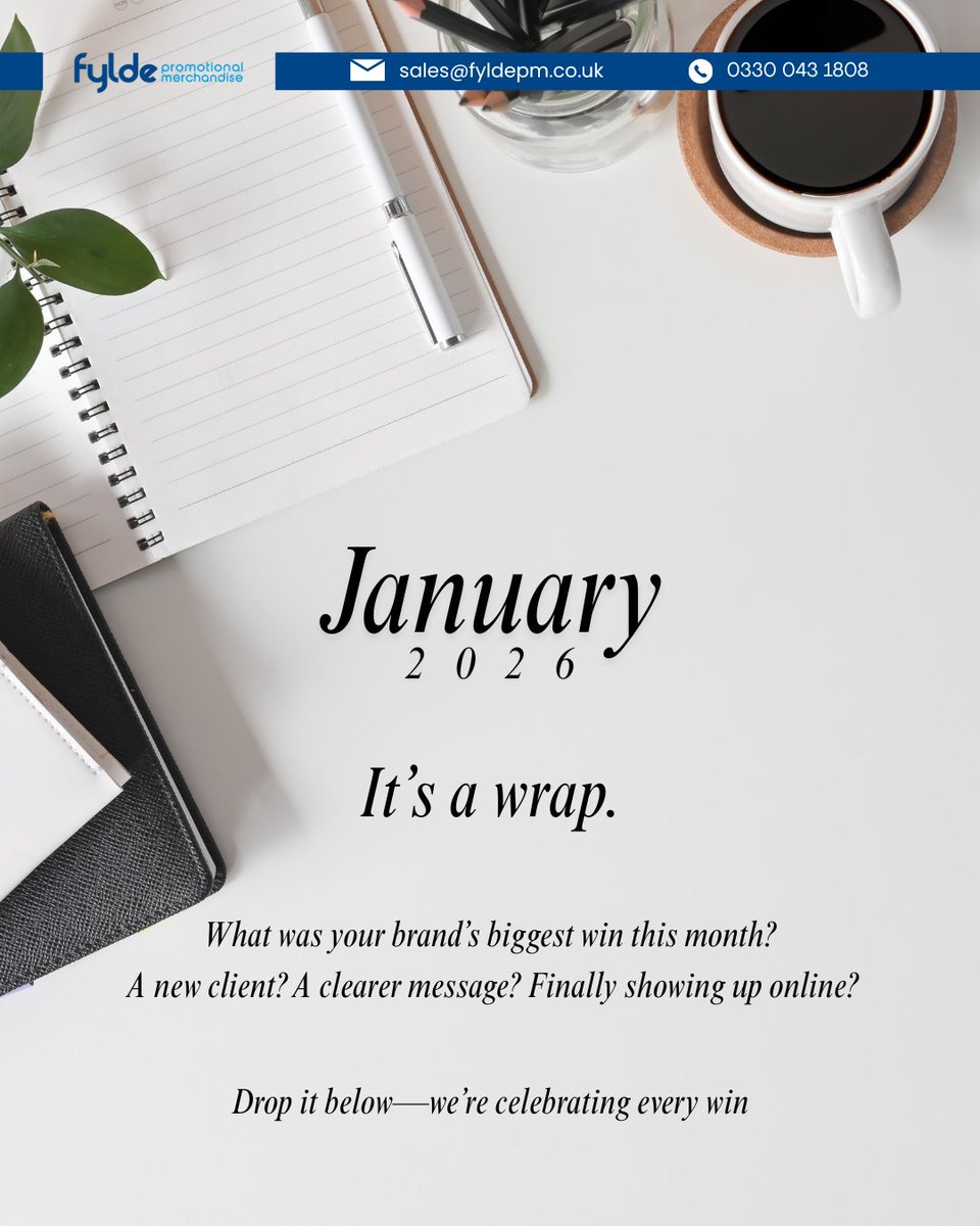 January: wrapped ✔️

What was your biggest brand win this month?
Visibility, engagement, or merch that actually got noticed? 👀

#BrandVisibility #PromotionalMerch #MarketingWins #SmallBusiness