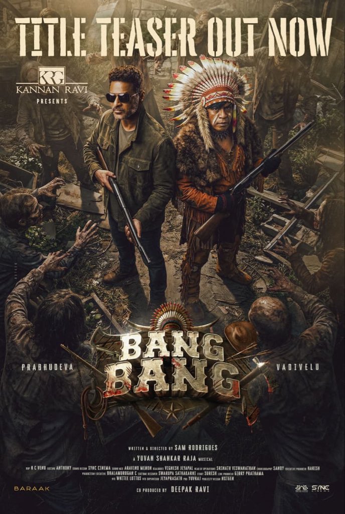 CinemaTweetz's tweet photo. One bond One Fight🔥Presenting the world of #BangBang
👉 https://t.co/5ZO0D0rYO4
#PDxVV
Produced by #KannanRavi
Co-Produced by #DeepakRavi
Starring @PDdancing x #Vadivelu
Music by @thisisysr
Dir by #SamRodrigues
#KannanRaviGroups @anukreethy_vas @iamSandy_Off @proyuvraaj https://t.co/02q4897BKZ