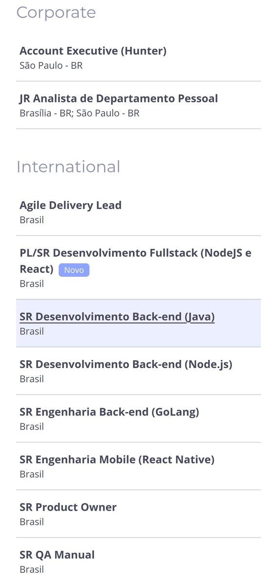 camyydev's tweet photo. atualmente tem essas vagas abertas onde trabalho, se alguém se interessar me chama na dm!

tem pra times internacionais, corporate, salesforce, android, front end... https://t.co/WWdsbFNxuj