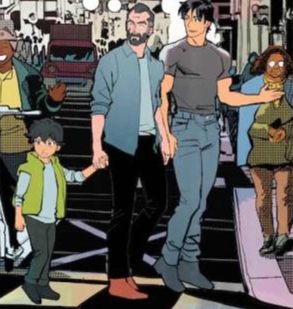 LOOK HOW HAPPY BRUCE ISSS UGHHH AND DAMIAN IS A DOCTOR. HE CHANGED GOTHAM AND HE'S A DOCTOR SO HE'S QUITE LITERALLY CONTINUING TO HEAL GOTHAM. I'M SO PROUD OF HIM. 
Also look how he's taller than Bruce here...I'm so sick...The heart of Apokolips is so twisted...