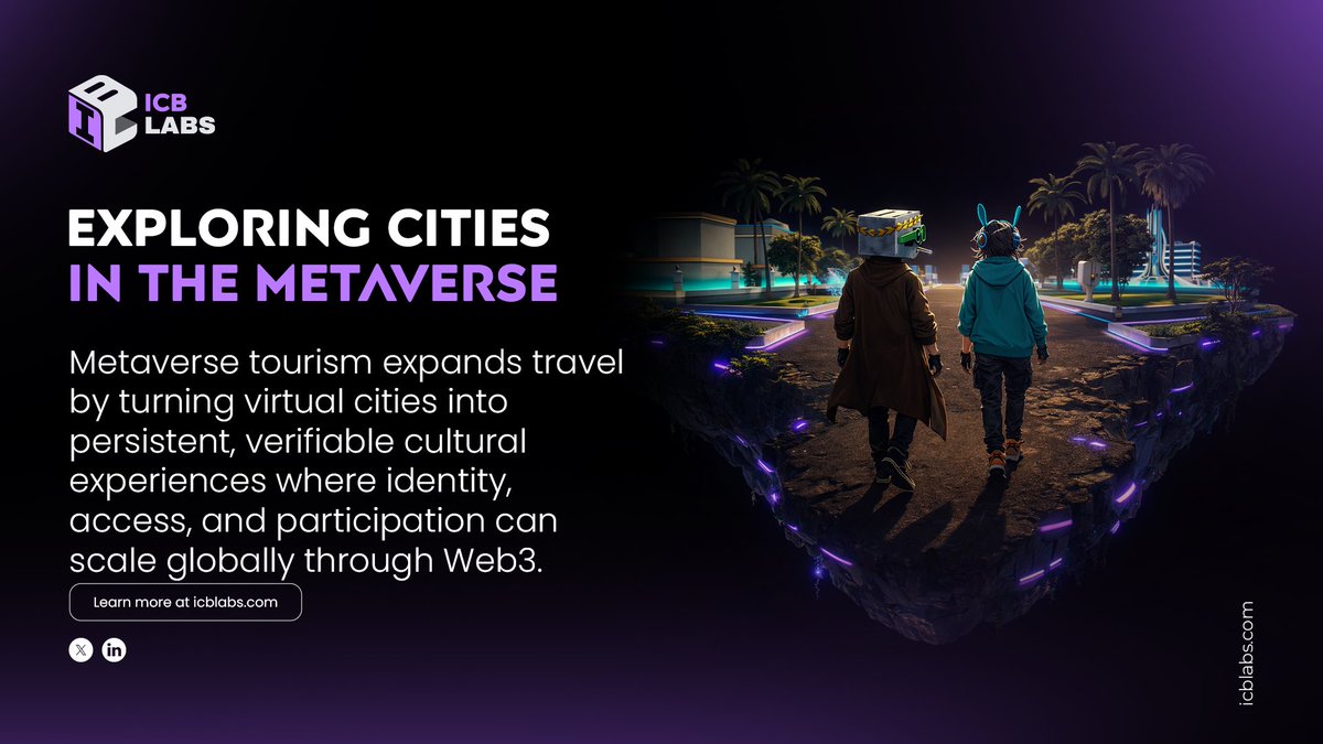 ICBLabs's tweet photo. ๐โจ Travel is going virtual.
Metaverse cities turn culture into persistent, verifiable experiences accessible from anywhere.
๐ Explore now: https://t.co/A1QjmPQV7R
#Metaverse #VirtualCities #Web3 https://t.co/dNcFTfVPx8