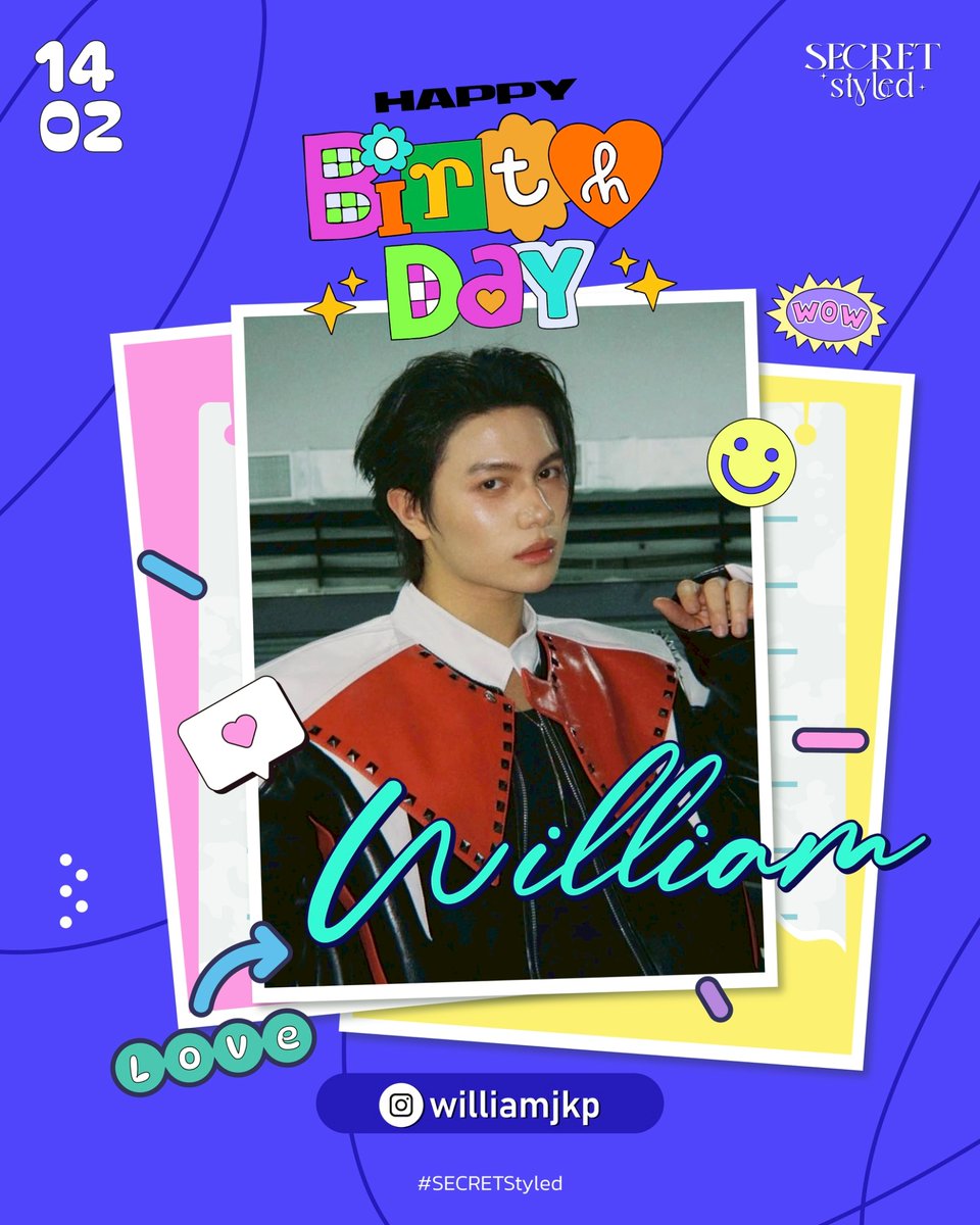 SECRET_Styled's tweet image. 🎂 HAPPY BIRTHDAY TO WILLIAM 🍰 @Williamjkp1 
.
💖ขอให้มีแต่เรื่องน่ารัก ๆ วิ่งเข้ามาหาไม่หยุด! ขอให้มีคนรักเพิ่มขึ้นอีกเป็นล้าน ๆ คน และได้ถูกรายล้อมไปด้วยความรัก ความอบอุ่นจากแฟนคลับเสมอ🎁✨

ขอให้มีแต่รอยยิ้ม เสียงหัวเราะ
และความสุขในทุก ๆ วัน ตลอดทั้งปีเลยน้าาา~ 💗🌈
.…