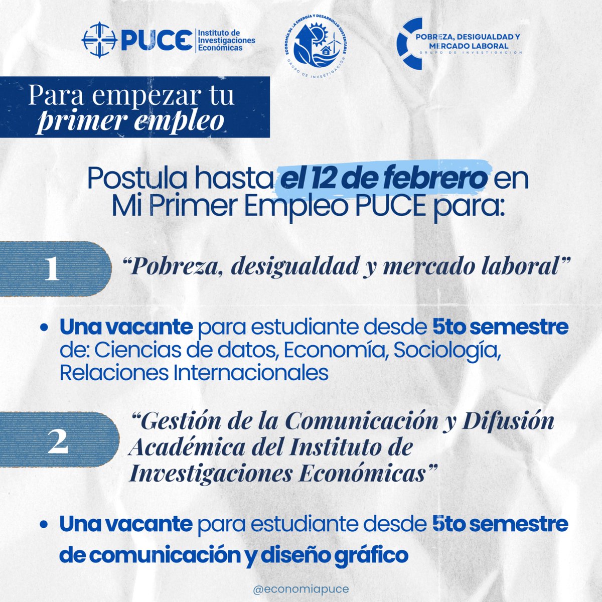 Investigaciones Económicas PUCE tweet media