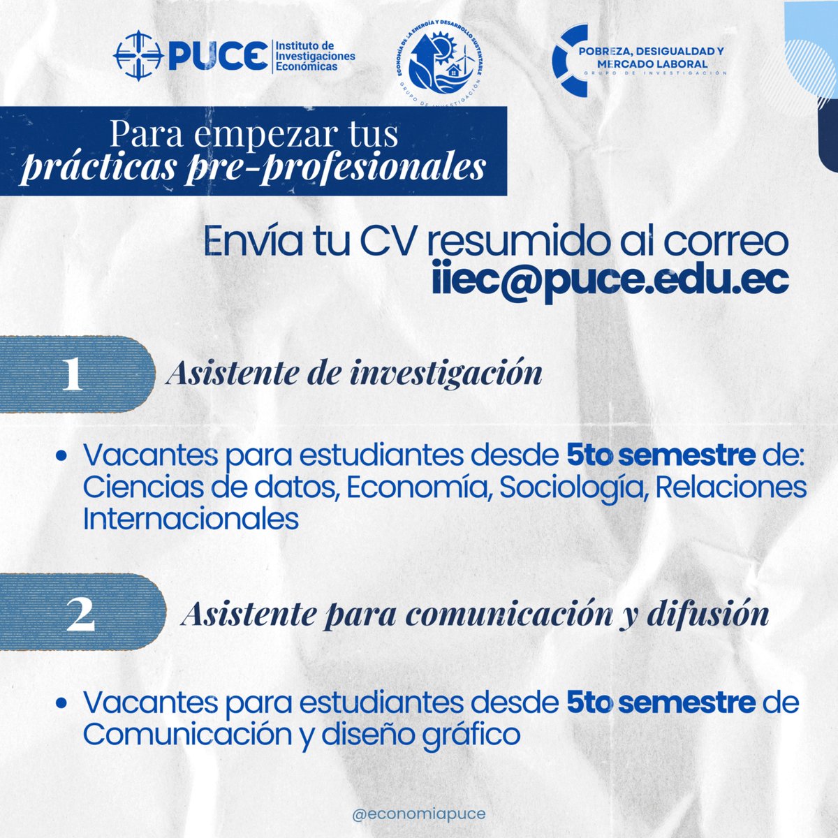 Investigaciones Económicas PUCE tweet media