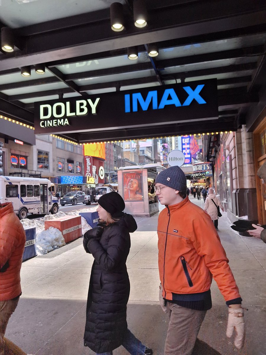 Cheavor's tweet photo. At the "Send Help" Movie Premiere in Dolby Cinema at AMC Empire 25, Times Square | Cast: #RachelMcAdams #DylanOBrien #DennisHaysbert #XavierSamuel #ChrisPang #EdyllIsmail | #DolbyCinema #SendHelp | #TimesSquare #AMCempire #atAMC https://t.co/BMbIcFBMjy