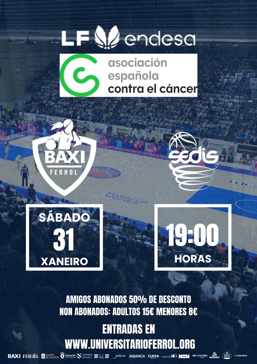 Mañá xogamos na casa.

Mañá xogamos con vós 💙

🏀 BAXI Ferrol 🆚 <a href="/sedisbasquet/">AE Sedis Bàsquet</a> 
🕖 19:00 h | A Malata

A Malata, todos xuntos 🔥🙌