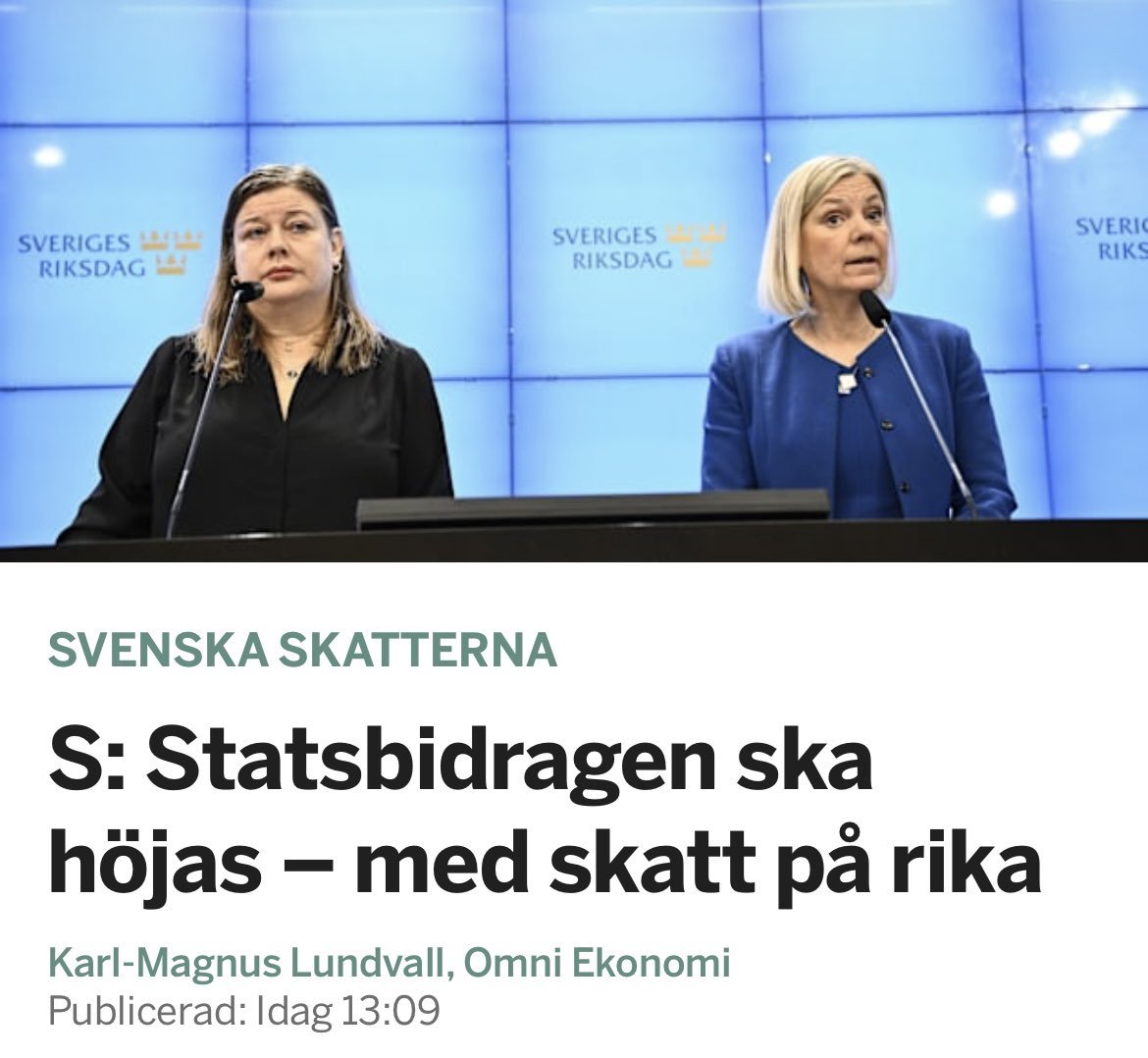 LayBackTrader's tweet image. Varför är det ingen media som ställer den mest givna frågan av de alla till Sossarna?

När räknas man som rik och vilka kommer att drabbas av högre skatt? Och vilka hushåll räknar Sossarna som "vanliga" (finns det ovanliga hushåll?)

Varsågoda, ni är fan genomusla på journalistik…