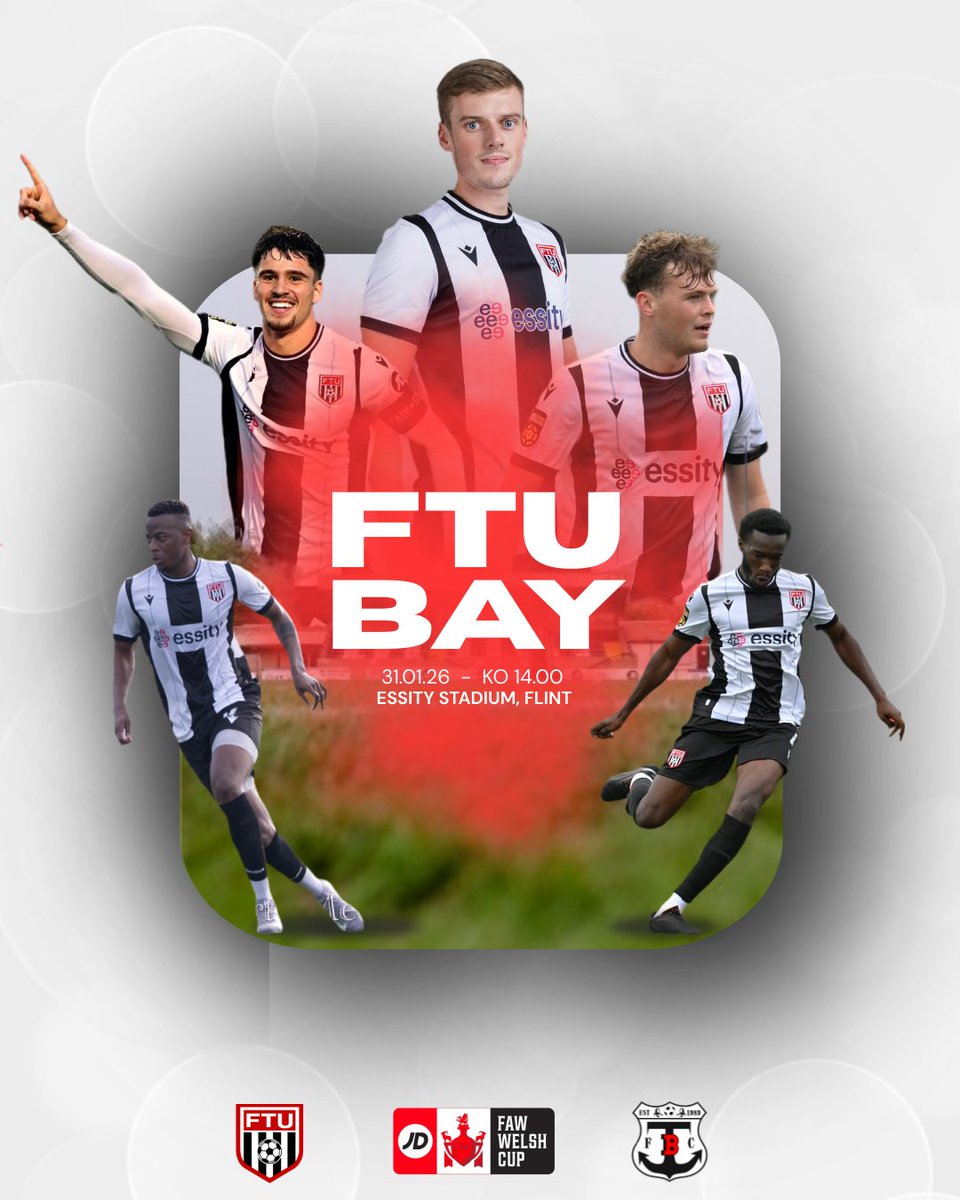 FlintTownFC's tweet photo. 𝗧𝗼𝗺𝗼𝗿𝗿𝗼𝘄

Tomorrow the Town will take on @FcTrearddur in the JD Welsh Cup Quarter Final! 🏆

WE NEED YOU! 

Pack the Essity tomorrow and support the Town as they look to make the semi finals for the first time since 1954! 👊

⚫️⚪️ #BringOnTheTown https://t.co/8Kmn75Gat7