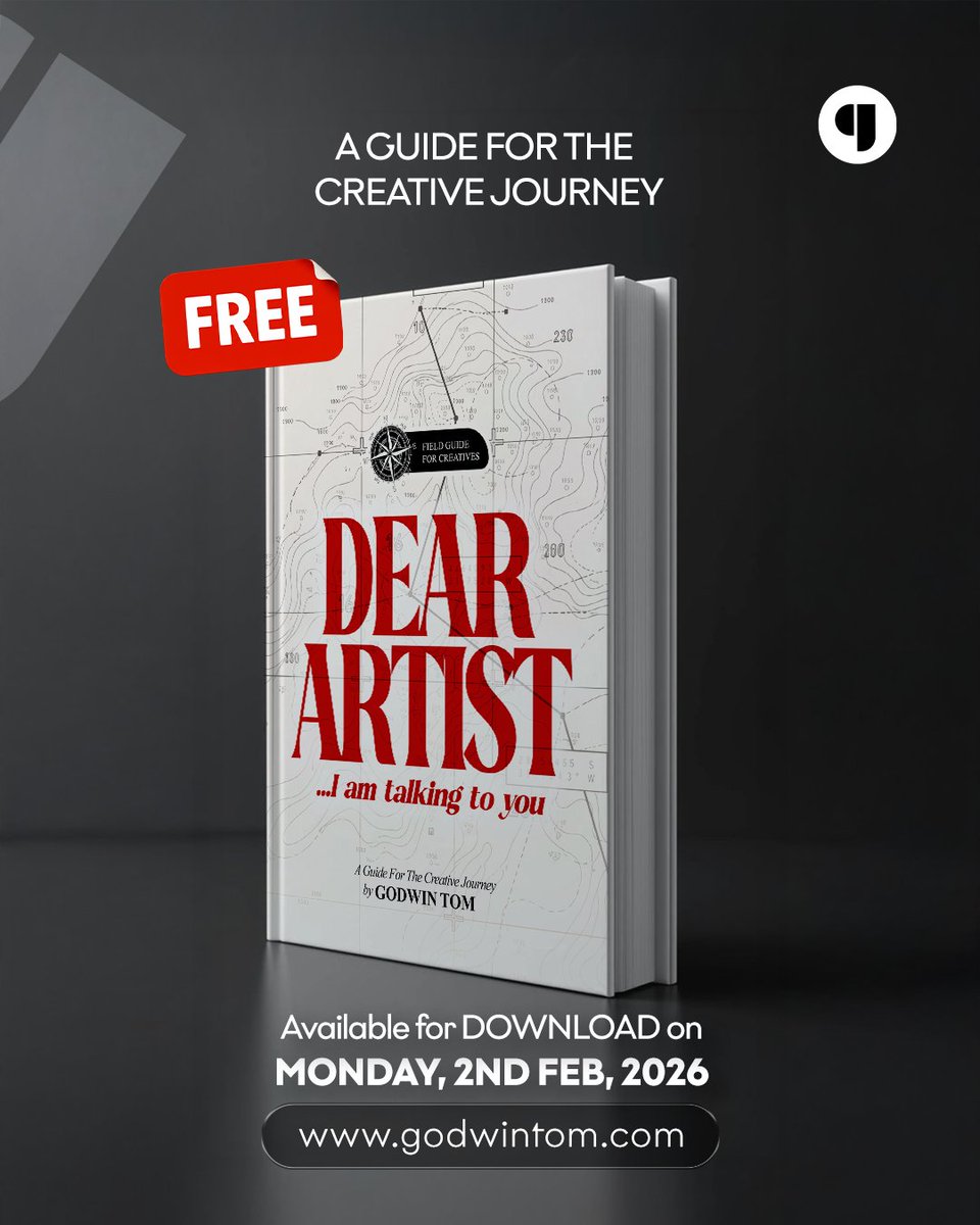 GodwinTom's tweet photo. 2021: The Thread on X! 
2026: The Book. For Free! 
Dear Artist, this is for you. #DearArtistIAmTalkingToYou 
2nd February 2026 
🔗 https://t.co/CjjoaiPyXu 

Personal website goes live same day! https://t.co/viyURfB90N