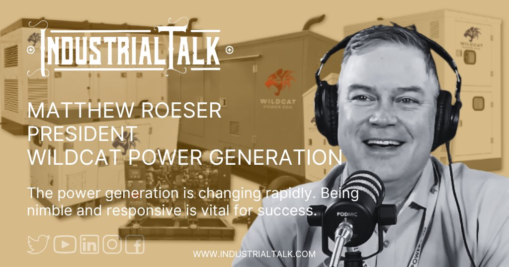 WildcatPowerGen's tweet photo. 🎙️ Live from PowerGen — Industrial Talk sits down with Matthew Roeser, President of Wildcat Power Gen, to discuss power generation leadership in a rapidly changing market.

👉 Listen to the full conversation here:
 https://t.co/9uHe8T7Q5W 

#InudstrialTalk #BetterPower https://t.co/wijNV3lHBt