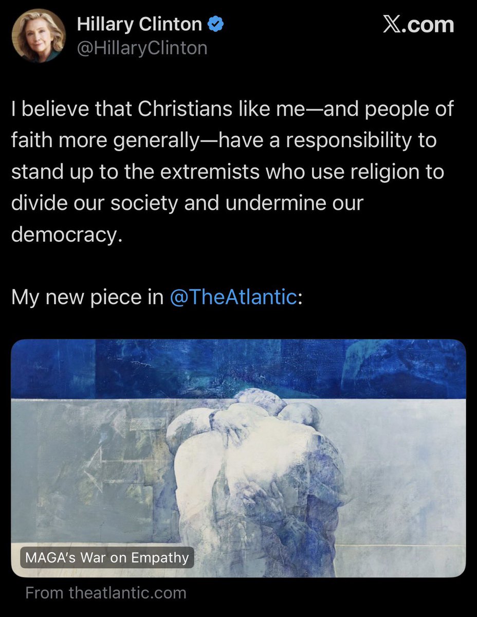 . <a href="/HillaryClinton/">Hillary Clinton</a>, by what standard do you consider yourself a Christian?

I’m asking because the last thing I want to be is a Christian even remotely like you.