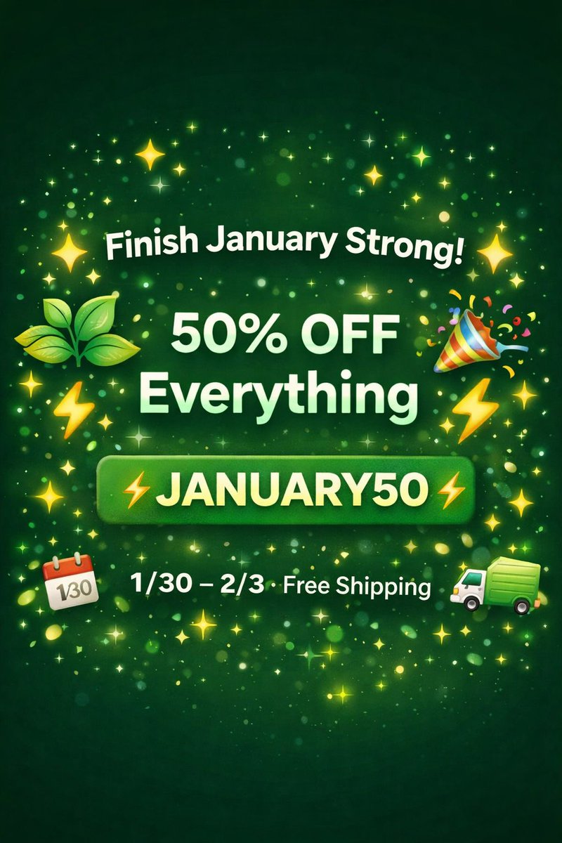 ✨We are running an End-of-January Flash Sale to close out the month the right way:

⚡ 50% OFF EVERYTHING

📅 Now through Monday (2/3)

🚚 Free shipping • No minimum

Use code JANUARY50 at checkout.
#kratom