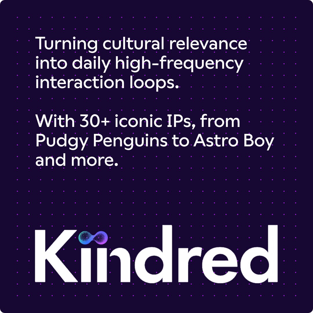 SeiNetwork's tweet image. Pudgy Penguins. LINE FRIENDS. Astro Boy. And more.

@Kindred_AI is turning 30+ iconic IPs into familiar AI companions that remember you, respond to you, and know what you want.

150k daily active agents. 7M+ wallets on the waitlist.
Consumer interaction at scale on Sei.