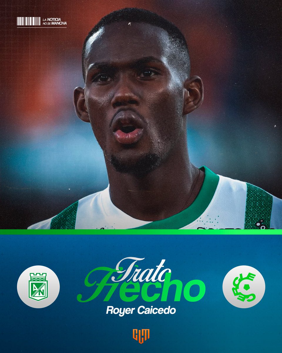 CLMerlo's tweet photo. 🚨Royer Caicedo, defensor de Atlético Nacional, fue vendido al Cercle Brugge. 
*️⃣El "Verdolaga" se queda con un % de una futura operación. En los próximos días, el futbolista de 19 años viajará para firmar hasta junio de 2029, con opción a un año más. #TratoHecho https://t.co/xSQdrNoMN6
