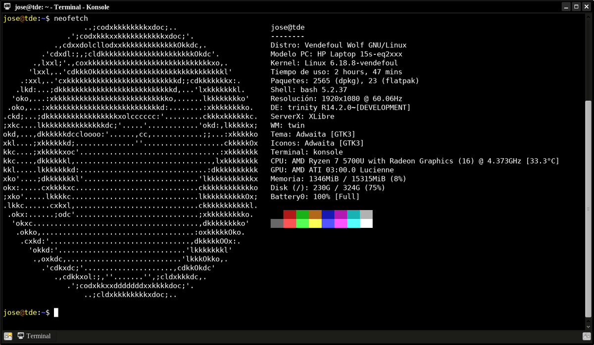 vendefoulwolf's tweet photo. If you want to enjoy #Neofetch and #Fastfetch in #Vendefoul. It's as simple as installing it if you don't have it yet or have deleted it by mistake. In a terminal:
sudo apt install fastfetch-vendefoul
sudo apt install neofetch-vendefoul
#XLibre https://t.co/U896kHCh6v