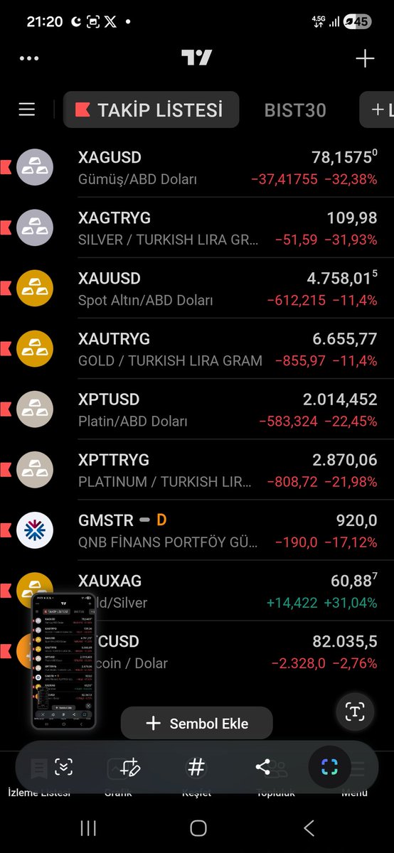 BorsaAFYOK's tweet photo. #gümüş #altın VURUN KAHPEYE DER GİBİ OLDU
#xauusd #xautry #xagusd #xagtry #altin1 https://t.co/Y71UAd31nV