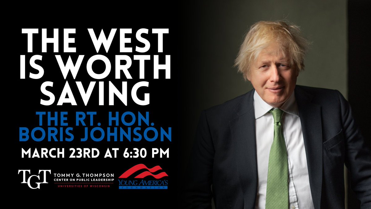 WisconsinYAF's tweet image. The Rt. Hon. Boris Johnson, who served as Prime Minister of the United Kingdom from 2019 to 2022, is coming to UW-Madison!

Get your free ticket here:
eventbrite.com/e/rt-hon-boris…
