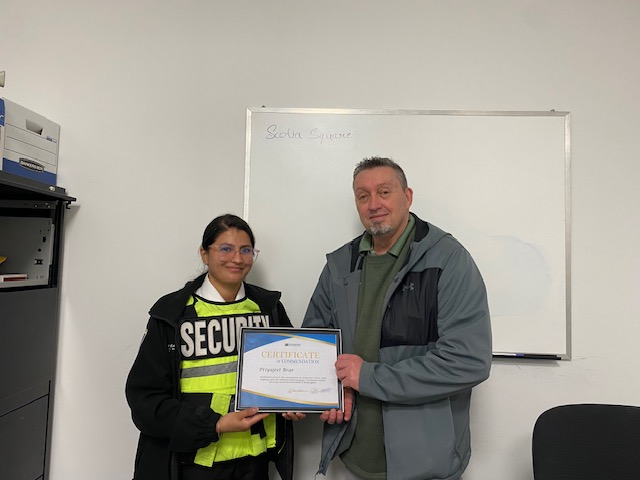 NortheasternPro's tweet image. We are always proud to acknowledge our staff when they receive a commendation. Pictured here is Priyajeet Brar accepting her award from operations manager Mike Montgomery #teamwork #commendation