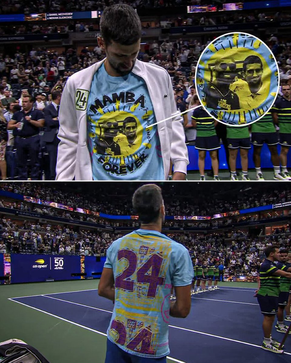 kobehighlight's tweet photo. When Novak Djokovic paid tribute to Kobe Bryant after winning his 24th Grand Slam title 🐍 https://t.co/rTE17kweqS