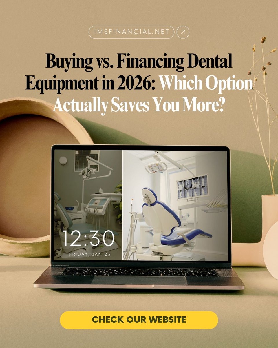 Buying vs financing dental equipment in 2026 🦷
Which one actually saves you more?
🔗 imsfinancial.net/buying-vs-fina…

#DentistLife #DentalEquipment #DentalFinance #PracticeGrowth #IMSFinancial