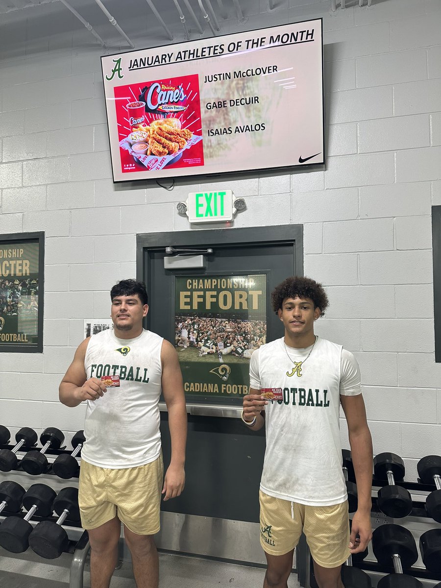 TheWreckinRams's tweet photo. 💚💛Congratulations💚💛

Justin McClover
Isaias Avalos 
Gabe Decuir 

Raising Cane's Athletes of the month! 
🏈🐏 #raisingcanes #Athletes https://t.co/XIcNQhqslS