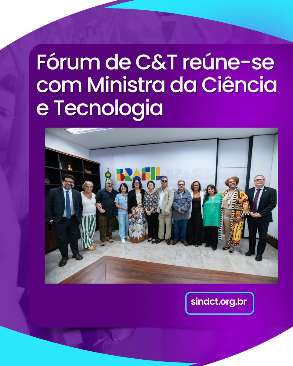 Concursos, terceirização, FNDCT e carreira em jogo.
O Fórum de C&amp;T levou pautas centrais direto à Ministra.
Veja o que foi discutido: sindct.org.br/sindct/forum-d…
