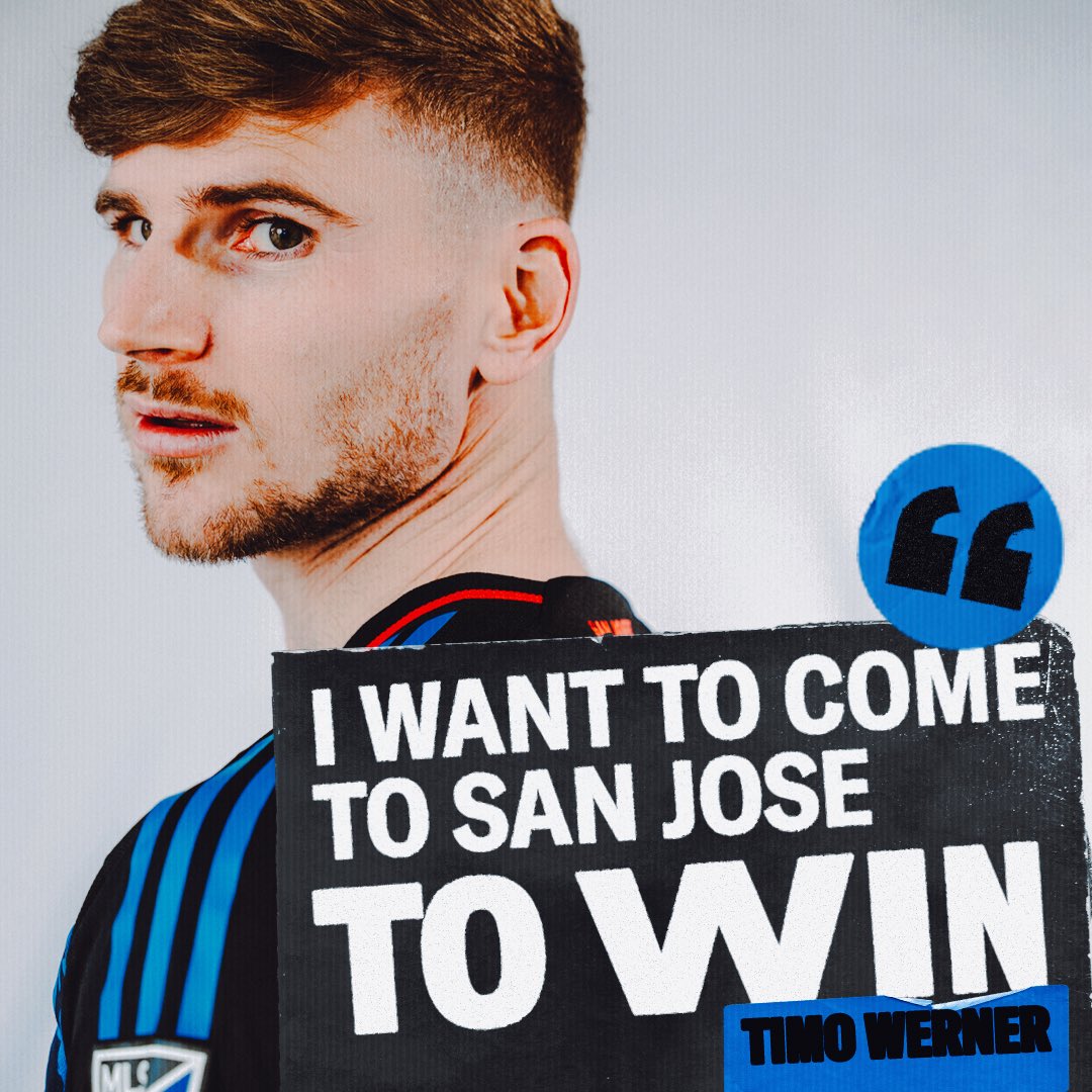SJEarthquakes's tweet photo. 𝙒𝙞𝙣𝙣𝙞𝙣𝙜 𝙢𝙚𝙣𝙩𝙖𝙡𝙞𝙩𝙮 🥇  @TimoWerner has one goal for this year, 𝙒𝙄𝙉! 🎙️ | Get to know your newest #Quakes74, Timo Werner. 

🔗 https://t.co/Ls6vcXtAD3 https://t.co/TFgCwrm264