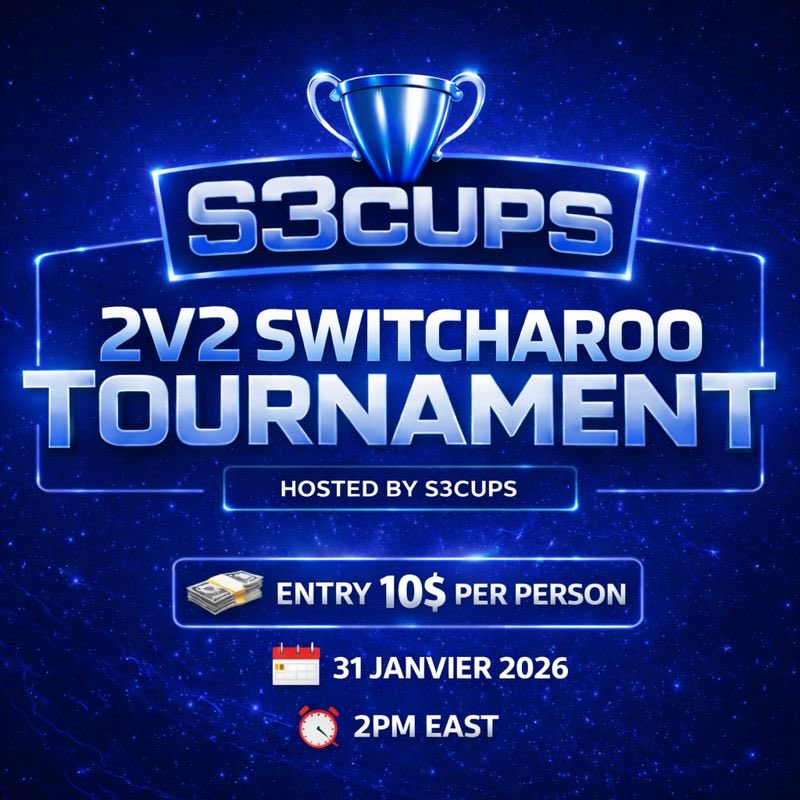 S3Cups's tweet photo. 2v2 #SWITCHAROO
๐: 31 jan 2026 2PM EAST #comment for spot https://t.co/Te6zDVJGxh