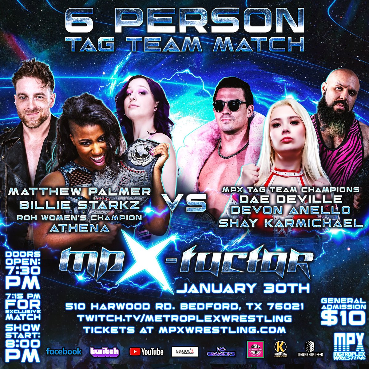 .<a href="/MPXWrestling/">Metroplex Wrestling</a> 
Hey friends!!! 
Whos coming to see us tonight???

<a href="/BillieStarkz/">BIG Billie Starkz • ビリー・スタークス</a> you ready!!!

Tickets are still available 
MPXWRESTLING.COM